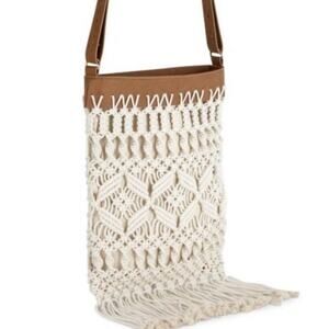 INC International Concepts Macrame Crossbody Ivory NWT